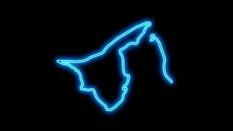Brunei Map Outline Neon Lights Video stock 332849062