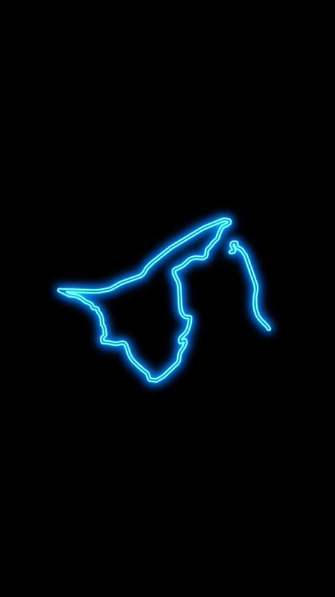 Brunei Map Outline Neon Lights Stock Footage 333055914
