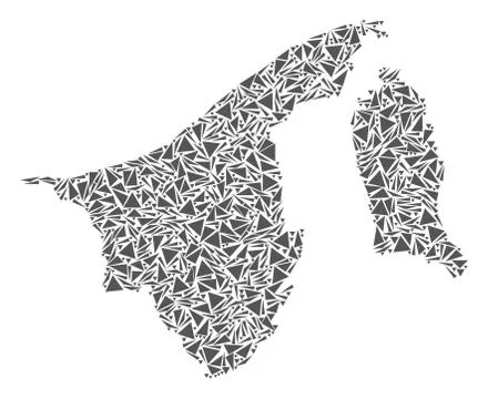 Brunei Map of Triangles Stock Illustration