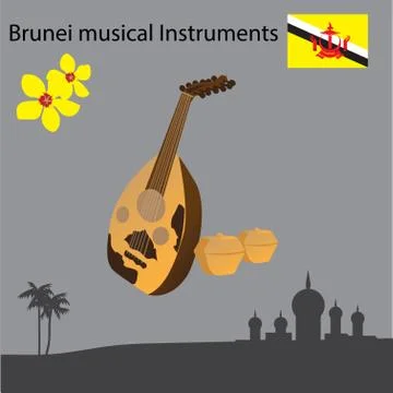 Brunei musical Instruments Stock Illustration