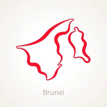 Brunei - Outline Map Stock Illustration