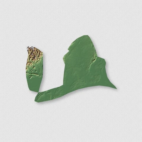 Brunei Rotating 3D Relief Map Seamless Loop, Alpha Channel 4K Stock Footage 340723326