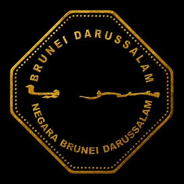 Brunei Seria Seal Map Design Stock Illustration