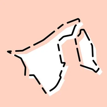 Brunei simplified vector map Stock Illustration