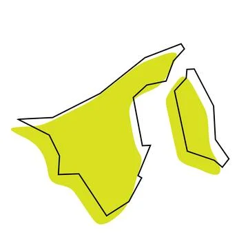 Brunei simplified vector map Stock Illustration