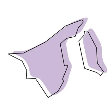 Brunei simplified vector map Stock Illustration