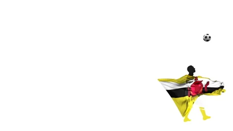 Brunei soccer player kicks  through himself Stock Footage 108585512