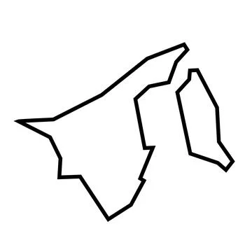 Brunei vector country map thick outline icon Stock Illustration