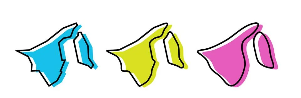 Brunei vector country map in three levels of smoothness Stock Illustration