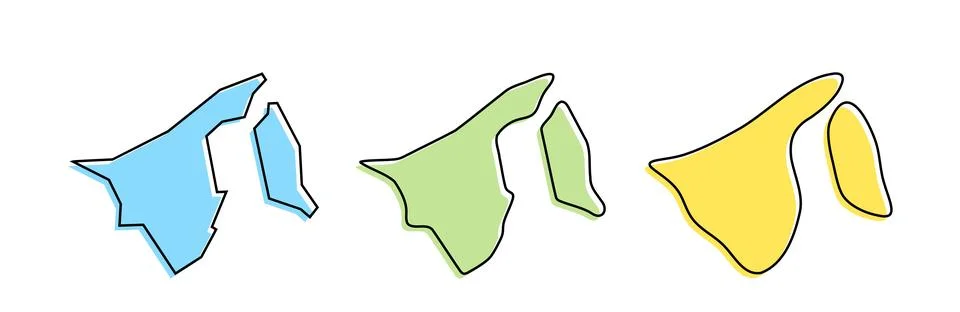 Brunei vector country map in three levels of smoothness Stock Illustration