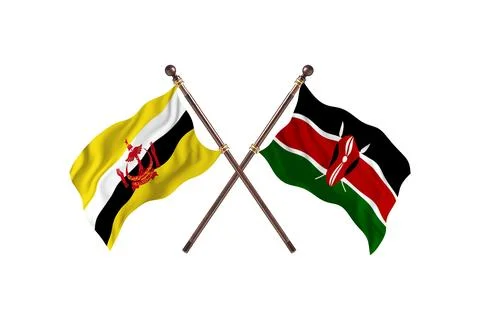 Brunei Versus Kenya Two countries Flags background Stock Illustration