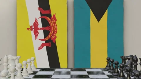 Brunei vs Bahamas  at the chessboard. Video stock 257964667