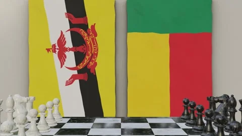 Brunei vs Benin  at the chessboard. Video stock 257964683