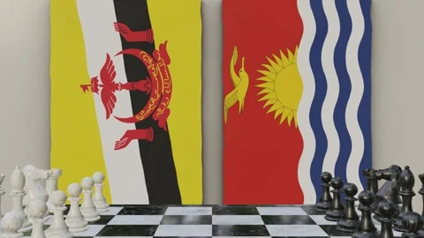 Brunei vs Kiribati  at the chessboard. Stock-Footage 257964908