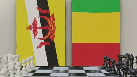 Brunei vs Mali  at the chessboard. Stock Footage 257964965