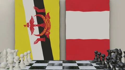 Brunei vs Peru  at the chessboard. Stock Footage 257965044