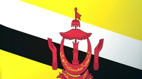Brunei Waving Flag Stock Footage 10761644