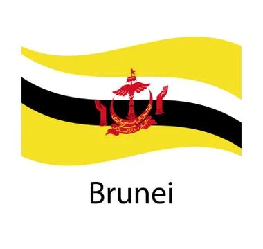 Brunei waving flag set of vector illustration. Stock Illustration