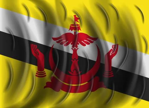 Brunei wind flag 스톡 일러스트