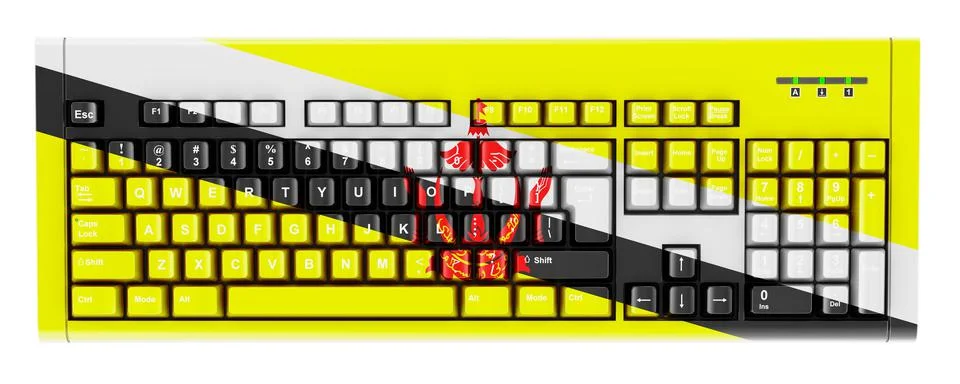 Bruneian flag painted on computer keyboard. 3D rendering 스톡 일러스트
