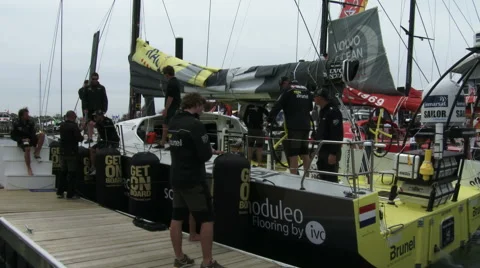Brunel sailing team gets ready for in port race Stock Footage 50966043
