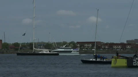 Brunel sailing team gets ready for in port race Stock Footage 50967351