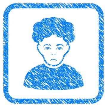 Brunet Man Framed Stamp Stock Illustration