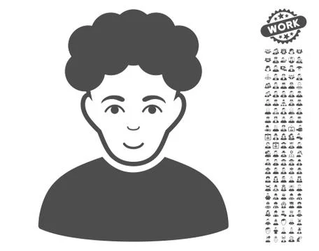 Brunet Man Vector Icon With Bonus Stock Illustration