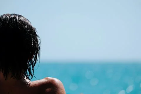 Brunette at the beach Stock Photos