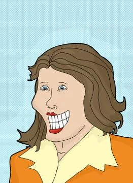 Brunette with Big Smile Stock Illustration
