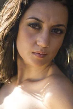 Brunette close-up. Stock Photos