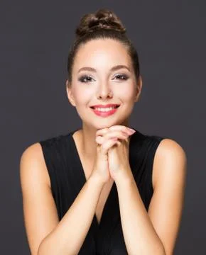 Brunette in elegant makeup. Stock Photos