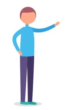 Brunette Man Startup Isolated Flat Cartoon Style Illustrazione stock