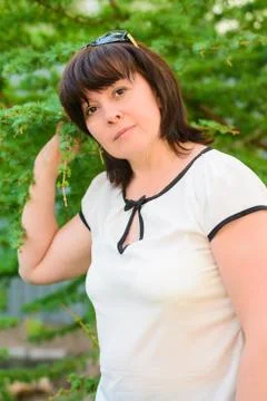 Brunette middle-aged 写真素材