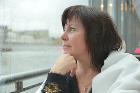 Brunette middle-aged 스톡 사진