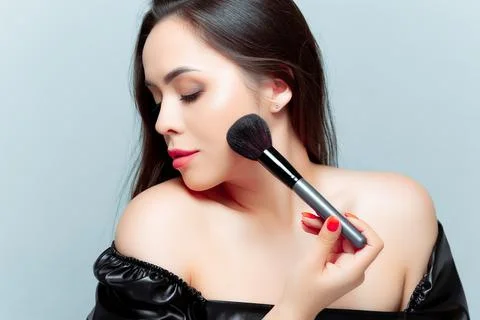 Brunette model with light makeup Foto stock