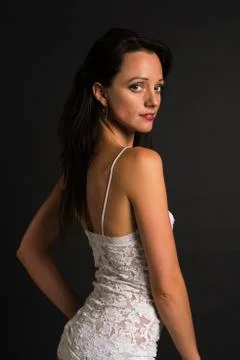 Brunette Foto stock