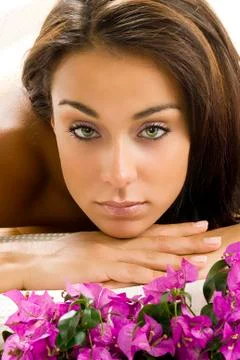 Brunette Foto stock