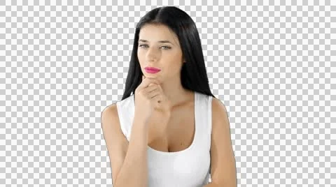 Brunette is thinking over a problem Stock Footage 53241516