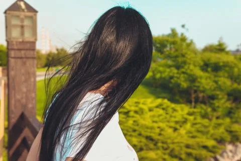 Brunette walking Stock Photos