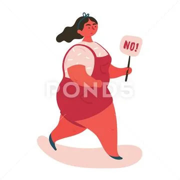 Brunette woman expressing denial NO. Stock Illustration
