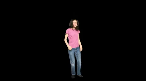 Brunette Young Lady Dancer Video stock 6073176