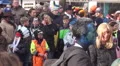 Brunswick carnival Schoduvel Braunschweig blue face person HD Footage