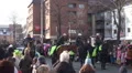 Brunswick carnival Schoduvel Braunschweig city police escort HD Footage