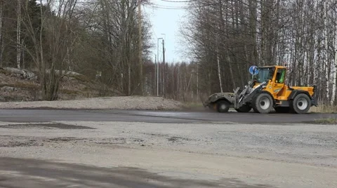 Brusch machine cleans the street 스톡 동영상 49366197