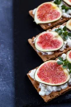 Bruschetta with cheese Stock Photos