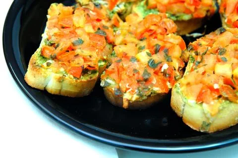 Bruschetta closeup Stockfoto's
