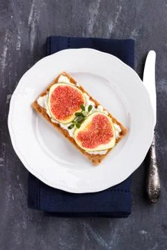 Bruschetta with figs Foto stock