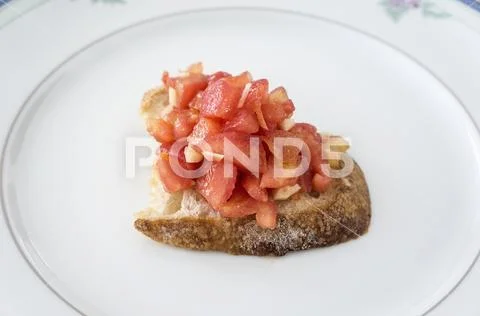 Bruschetta pomodoro italian food appetizer gourmet Stock Photos