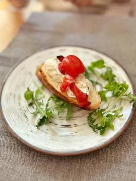 Bruschetta, a small sandwich Foto stock